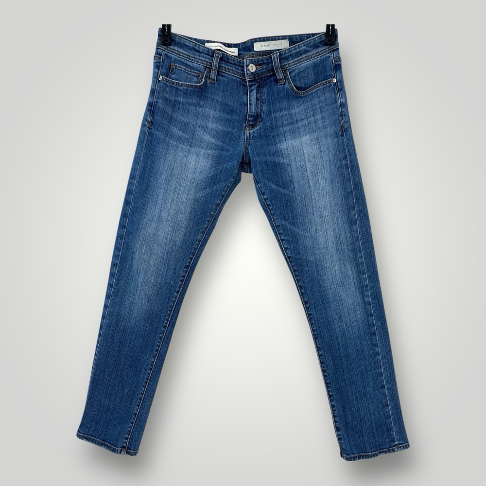 Anthropologie's Pilcro Jeans Hyphen Straight Leg Womens Size 27 (30x29) Blue